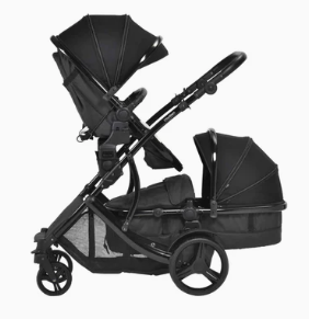 Lunar Twin Black Stroller