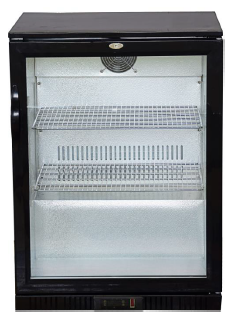 QBB1-LG Queens  - Single Glass Swing Door Underbar Cooler 138L