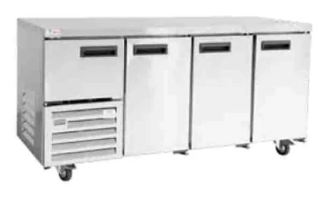 JUST REFRIGERATION QUB8S/CH  - Stainless steel door Underbar Self Contained Cabinet 2.4m - 3.5 Door