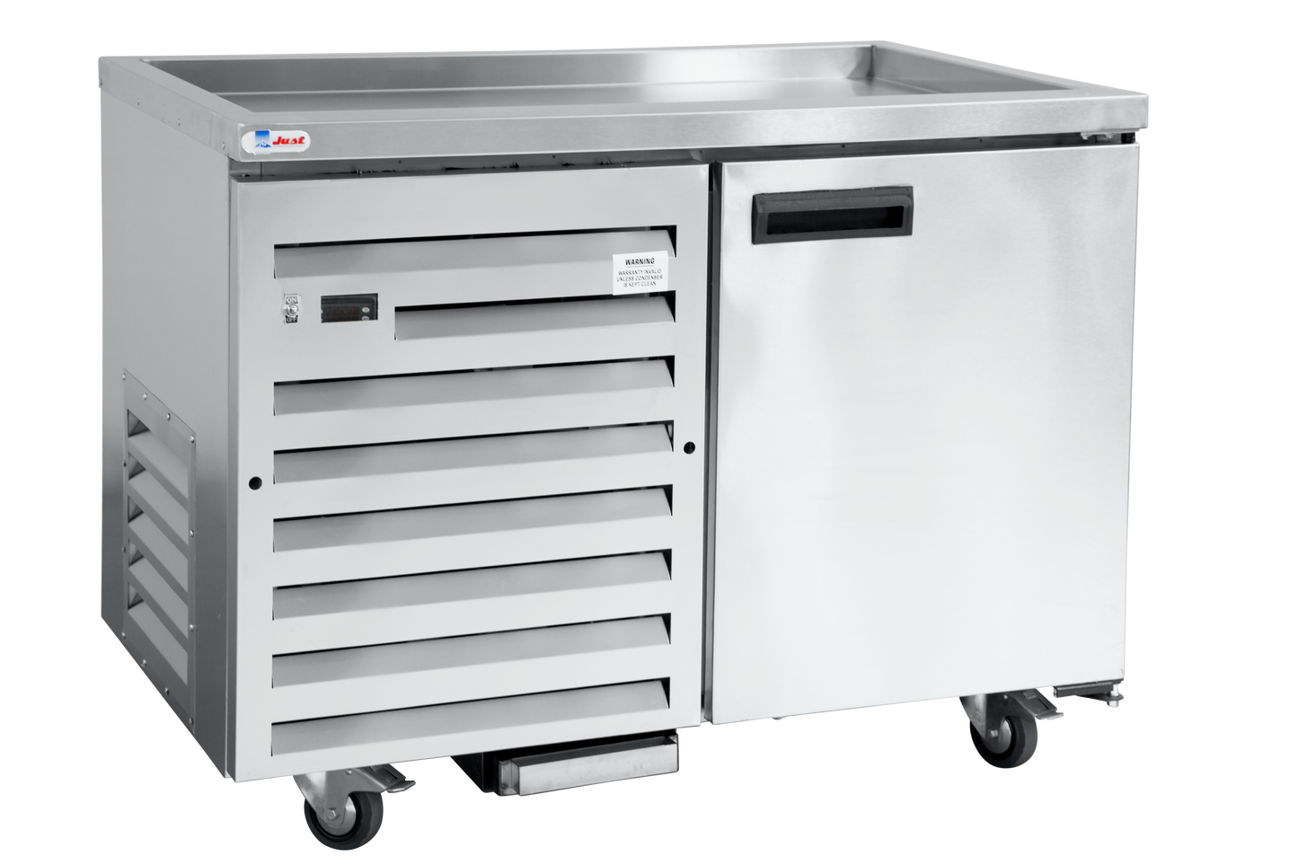 JUST REFRIGERATION FUB4S/C  - Stainless steel door Underbar Freezer Self Contained Cabinet 1.2m - 1 Door