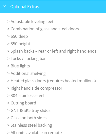 JUST REFRIGERATION QUB4S/CH  - Stainless steel door Underbar Self Contained Cabinet 1.2m - 1.5 Door