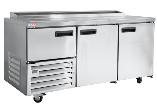 JUST REFRIGERATION QUB6PZTS/C  - Pizza Top Stainless steel door Underbar Self Contained Cabinet 1.8m - 2.5 Door