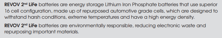 REVOV 2nd LiFe R100 Lithium-Iron Battery R100 51.2V 100Ah 5.1kWh.