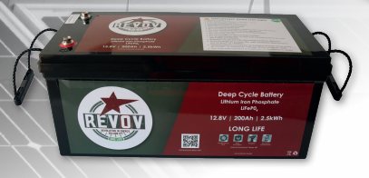 REVOV 2nd LiFe Lithium-Iron Battery 12.8V 200Ah 2.56kWh.