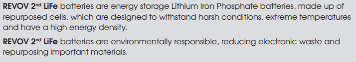 REVOV 2nd LiFe Lithium-Iron Battery 12.8V 200Ah 2.56kWh.