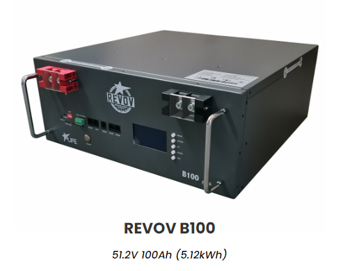 REVOV 1st LiFe 4U 51.2V, B100Ah, 5.1 kWh, Telecoms Grade Battery with built in BMS