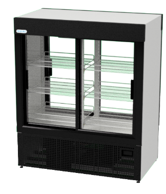 Staycold SD1140-FLC Display cooler w/ sliding doors on front and back