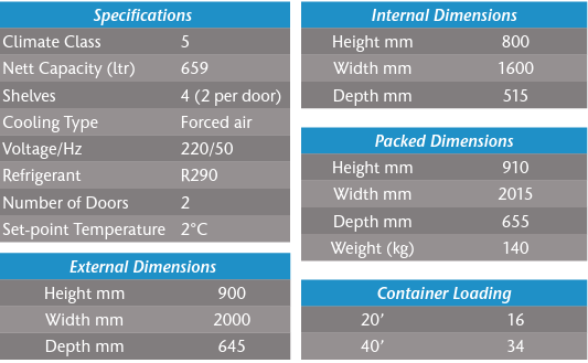 Staycold sdu2000 sliding door under bar fridge