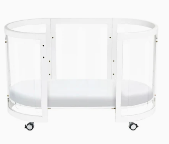 Selina 5 in 1 Cot White with 3pcs mattress and fitted sheets