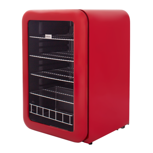 Snomaster SM-200R - 115lt Retro Red Under-Counter Beverage Cooler Glass Door