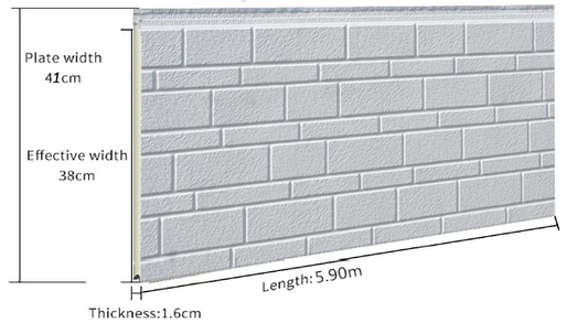 Steel Insulation Wall Panels - SSP902 White Spanish Plaster 5.90m length x 41cm width