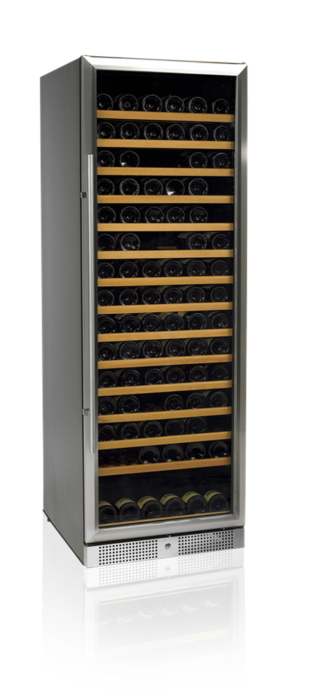 TEFCOLD TFW375-S  STAINLESS STEEL GLASS DOOR WINE COOLER (165 BOTTLE)