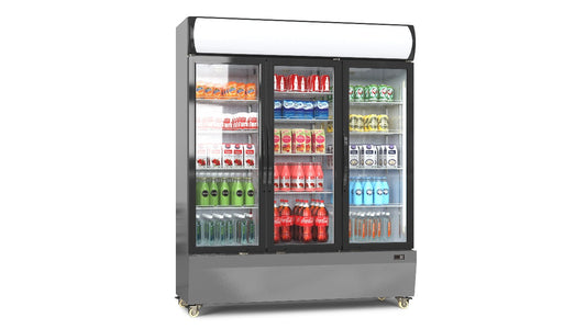 Grandé-Lite Bottle Cooler - 3 Door Hinged Door (1070L) Black