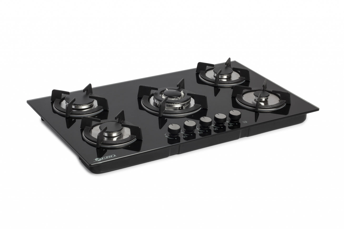 ZERO 5 BURNER GLASS TOP GAS HOB WITH BIG CENTRE BURNER (BATTERY IGNITION)